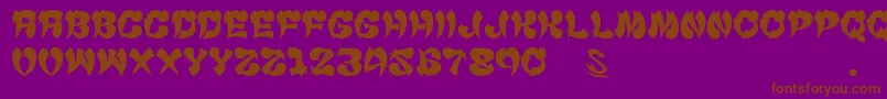 gomarice cyankonabe Font – Brown Fonts on Purple Background