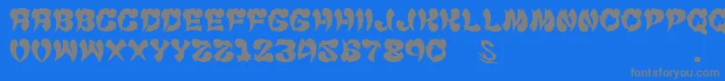 gomarice cyankonabe-fontti – harmaat kirjasimet sinisellä taustalla