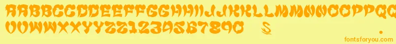 gomarice cyankonabe Font – Orange Fonts on Yellow Background