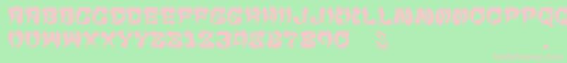 gomarice cyankonabe-fontti – vaaleanpunaiset fontit vihreällä taustalla
