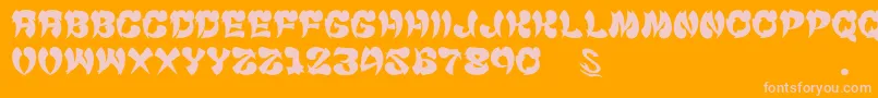 gomarice cyankonabe Font – Pink Fonts on Orange Background