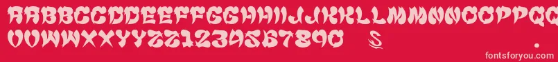 gomarice cyankonabe-Schriftart – Rosa Schriften auf rotem Hintergrund