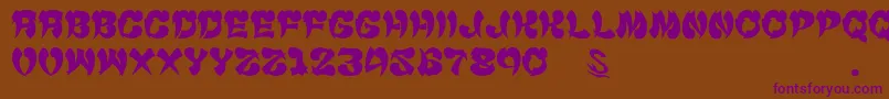 gomarice cyankonabe Font – Purple Fonts on Brown Background