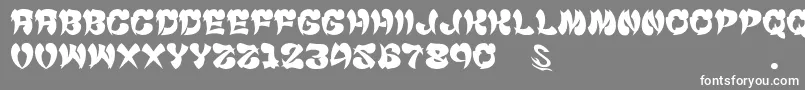 フォントgomarice cyankonabe – 灰色の背景に白い文字