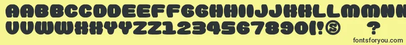 gomarice doughnut monster Font – Black Fonts on Yellow Background