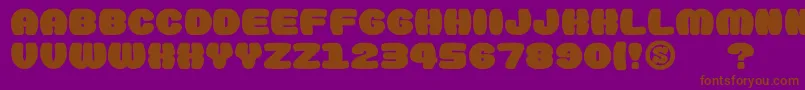 フォントgomarice doughnut monster – 紫色の背景に茶色のフォント