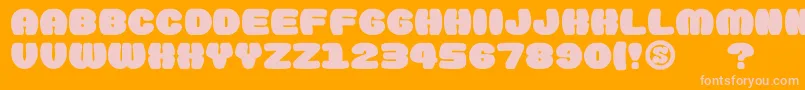 gomarice doughnut monster-fontti – vaaleanpunaiset fontit oranssilla taustalla