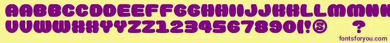 gomarice doughnut monster Font – Purple Fonts on Yellow Background