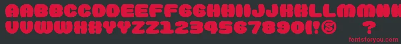 Czcionka gomarice doughnut monster – czerwone czcionki na czarnym tle