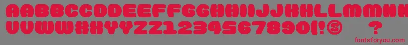 フォントgomarice doughnut monster – 赤い文字の灰色の背景