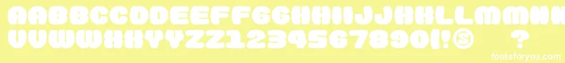 gomarice doughnut monster Font – White Fonts on Yellow Background