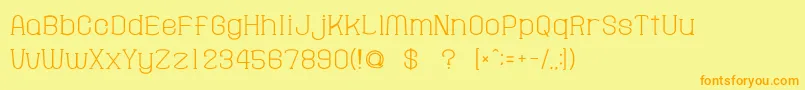 Police gomarice fine serif hosomozi – polices orange sur fond jaune