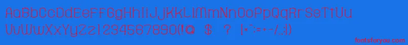 gomarice fine serif hosomozi Font – Red Fonts on Blue Background