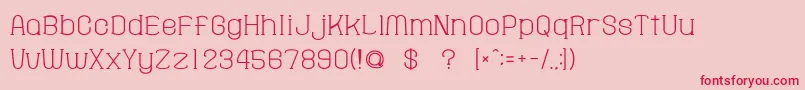 フォントgomarice fine serif hosomozi – ピンクの背景に赤い文字