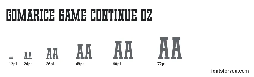 Gomarice game continue 02 Font Sizes