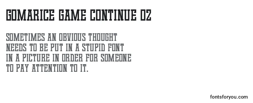 Gomarice game continue 02 Font