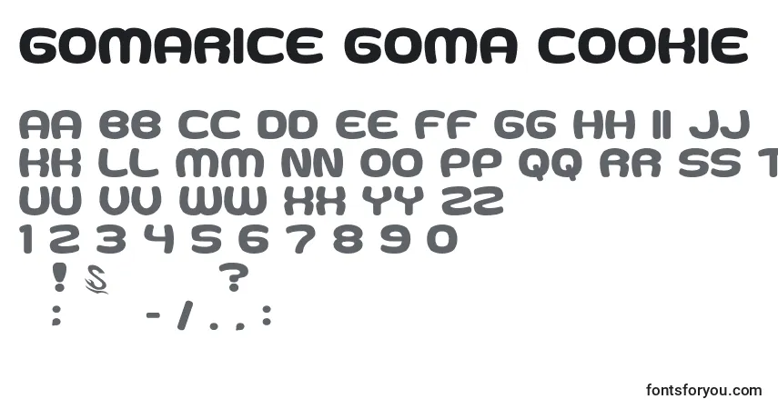 Czcionka Gomarice goma cookie – alfabet, cyfry, specjalne znaki