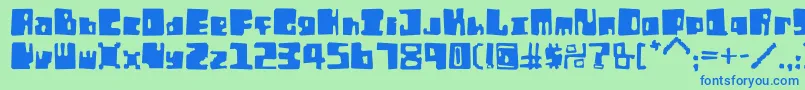 OrtEr Font – Blue Fonts on Green Background