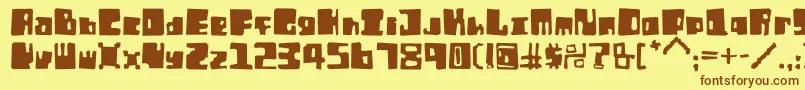 Шрифт OrtEr – коричневые шрифты на жёлтом фоне