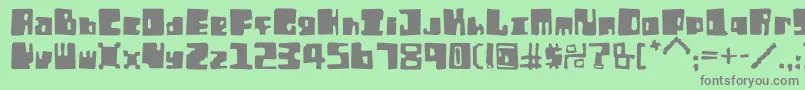 フォントOrtEr – 緑の背景に灰色の文字