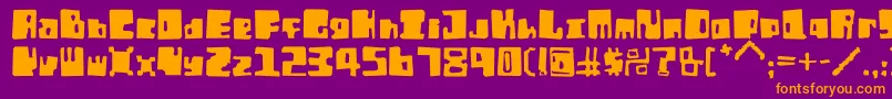フォントOrtEr – 紫色の背景にオレンジのフォント