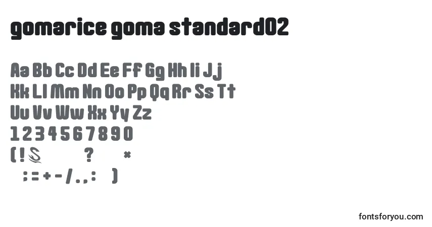 Schriftart Gomarice goma standard02 – Alphabet, Zahlen, spezielle Symbole