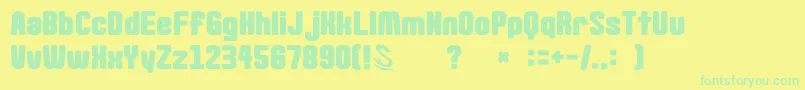 gomarice goma standard02 Font – Green Fonts on Yellow Background