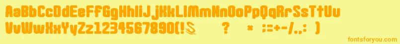 gomarice goma standard02 Font – Orange Fonts on Yellow Background