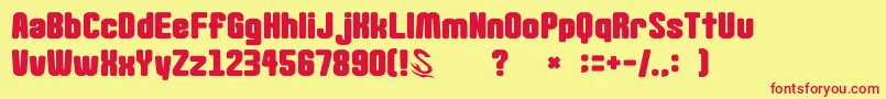 gomarice goma standard02 Font – Red Fonts on Yellow Background