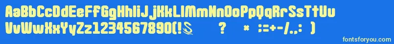 gomarice goma standard02 Font – Yellow Fonts on Blue Background