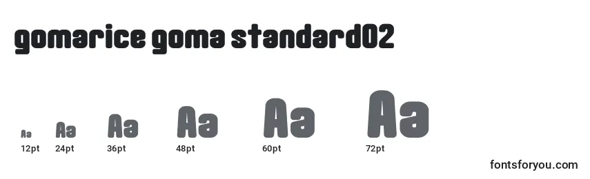 Größen der Schriftart Gomarice goma standard02