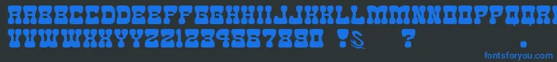 gomarice goma western 2 Font – Blue Fonts on Black Background