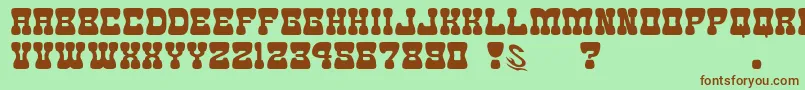 gomarice goma western 2 Font – Brown Fonts on Green Background