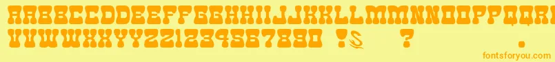 gomarice goma western 2 Font – Orange Fonts on Yellow Background