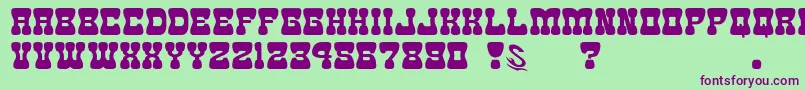 gomarice goma western 2 Font – Purple Fonts on Green Background