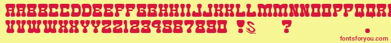 gomarice goma western 2 Font – Red Fonts on Yellow Background