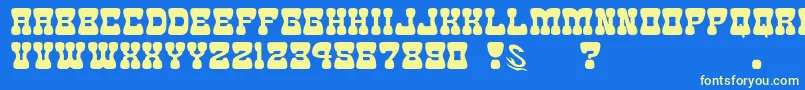 gomarice goma western 2 Font – Yellow Fonts on Blue Background