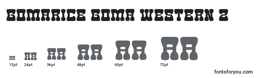 Размеры шрифта Gomarice goma western 2