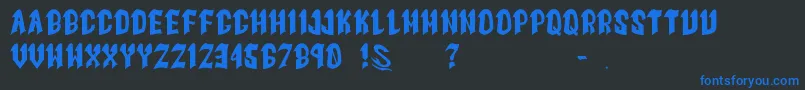 gomarice goth goma Font – Blue Fonts on Black Background