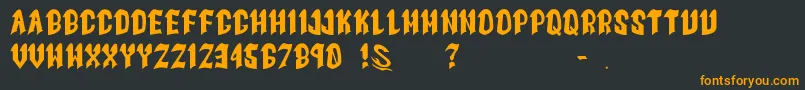 フォントgomarice goth goma – 黒い背景にオレンジの文字