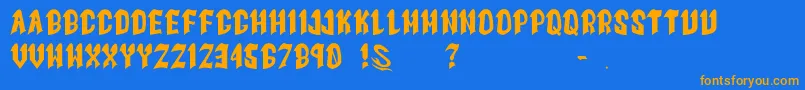 gomarice goth goma Font – Orange Fonts on Blue Background
