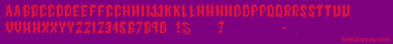 gomarice goth goma Font – Red Fonts on Purple Background