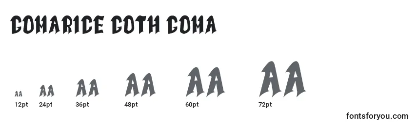 Размеры шрифта Gomarice goth goma
