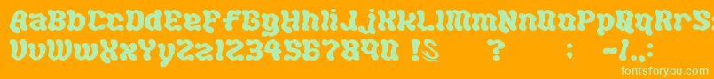 gomarice hot chocolate-Schriftart – Grüne Schriften auf orangefarbenem Hintergrund