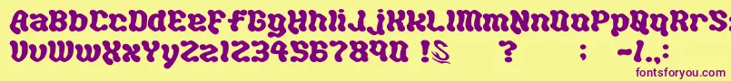 gomarice hot chocolate Font – Purple Fonts on Yellow Background