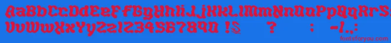 gomarice hot chocolate Font – Red Fonts on Blue Background