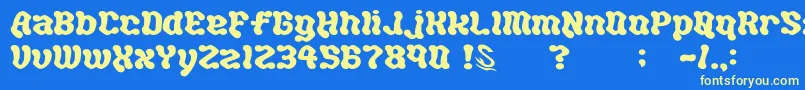 gomarice hot chocolate Font – Yellow Fonts on Blue Background