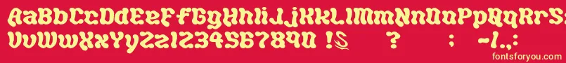 Czcionka gomarice hot chocolate – żółte czcionki na czerwonym tle