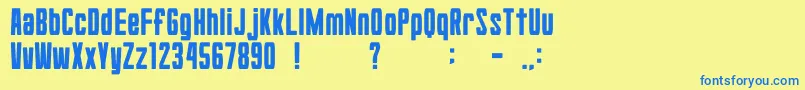 Fonte gomarice hyouzi display2 – fontes azuis em um fundo amarelo