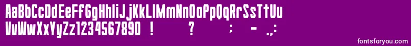 gomarice hyouzi display2-Schriftart – Weiße Schriften auf violettem Hintergrund